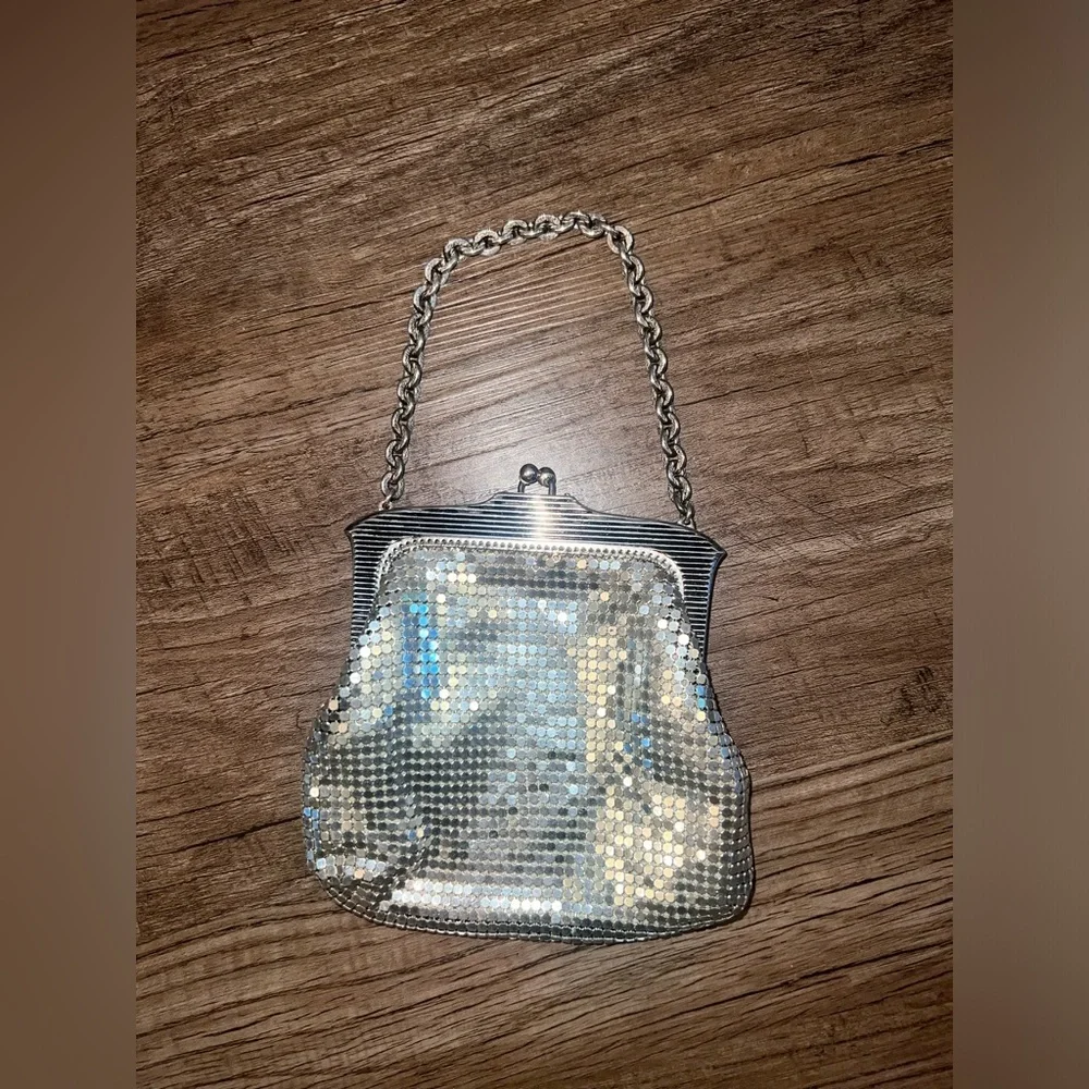 Whiting and Davis Chain Mesh Purse Vintage‎ Silver Small 40’s Castle Core - Picture 3 of 8